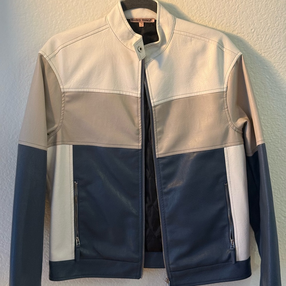 Urban Outfitters Blue and Cream Colorblock Jacket